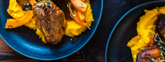 Rezeptbild Mini Haxe mit Kürbispüree