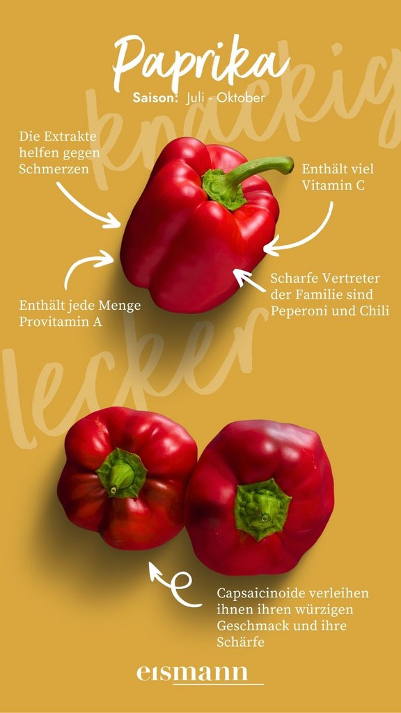 Paprika - Eigenschaften, Saison und Vorteile in der Ernährung