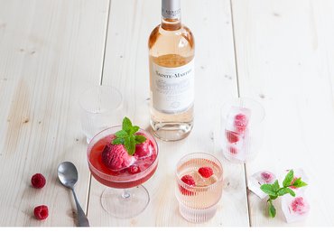 Französisch genießen mit Rosé und Himbeeren